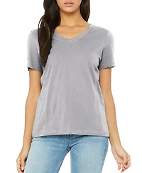 Blu Rock Women's Loose Fit Short Sleeve V-Neck Cotton Stretch Tees