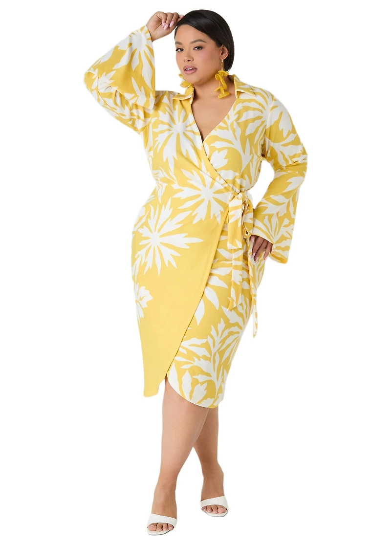 Ashley Stewart Women's Floral Print Wrap Dress