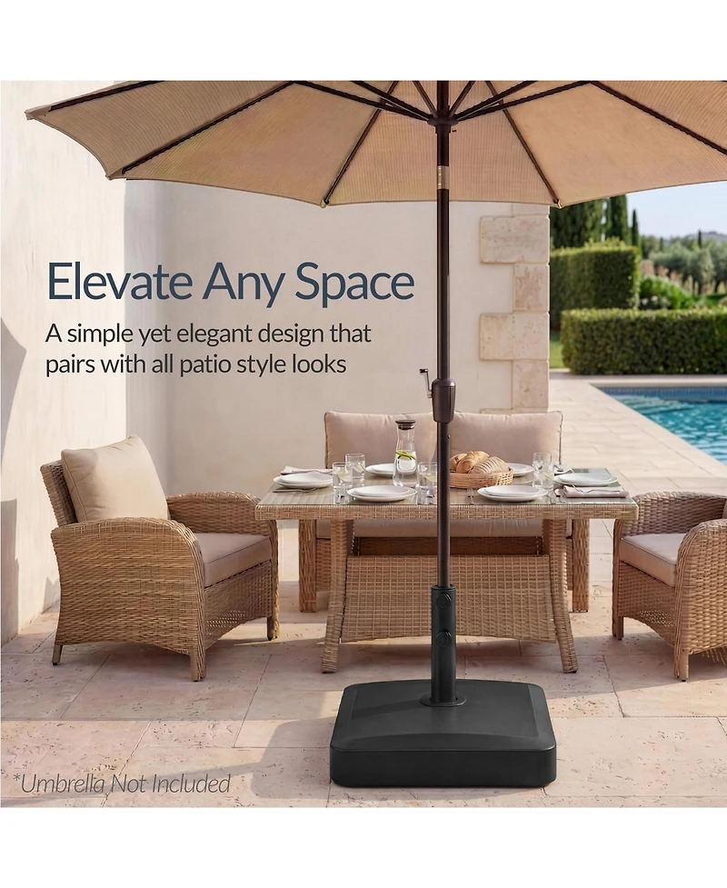 Best Choice Products Fillable Plastic Patio Umbrella Base Stand, Pole Holder w/ Adjustment Knob, Asscher Design