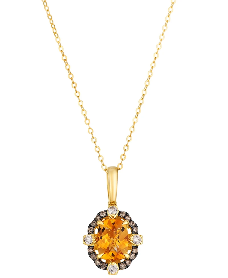 Le Vian Cinnamon Citrine (1 ct. t.w.), Nude Diamond (1/10 ct. t.w.) and Chocolate Diamond (1/8 ct. t.w.) Pendant Necklace in 14k Honey Gold
