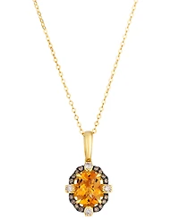 Le Vian Cinnamon Citrine (1 ct. t.w.), Nude Diamond (1/10 ct. t.w.) and Chocolate Diamond (1/8 ct. t.w.) Pendant Necklace in 14k Honey Gold