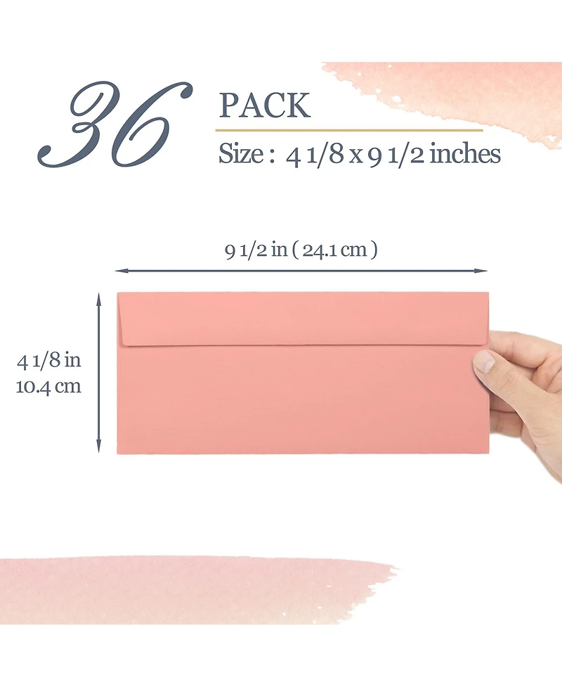 Gnuadz Business Envelopes 36-Pack Warm Pastel