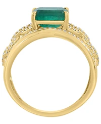 Effy Collection Emerald (1-3/8 ct. t.w.) & Diamond (1/4 ct. t.w.) Ring in 14k Yellow Gold