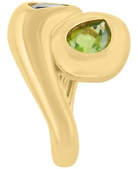 Effy Collection Blue Topaz (1-7/8 ct. t.w.) & Peridot (1-7/8 ct. t.w.) Ring in 14k Gold Over Silver