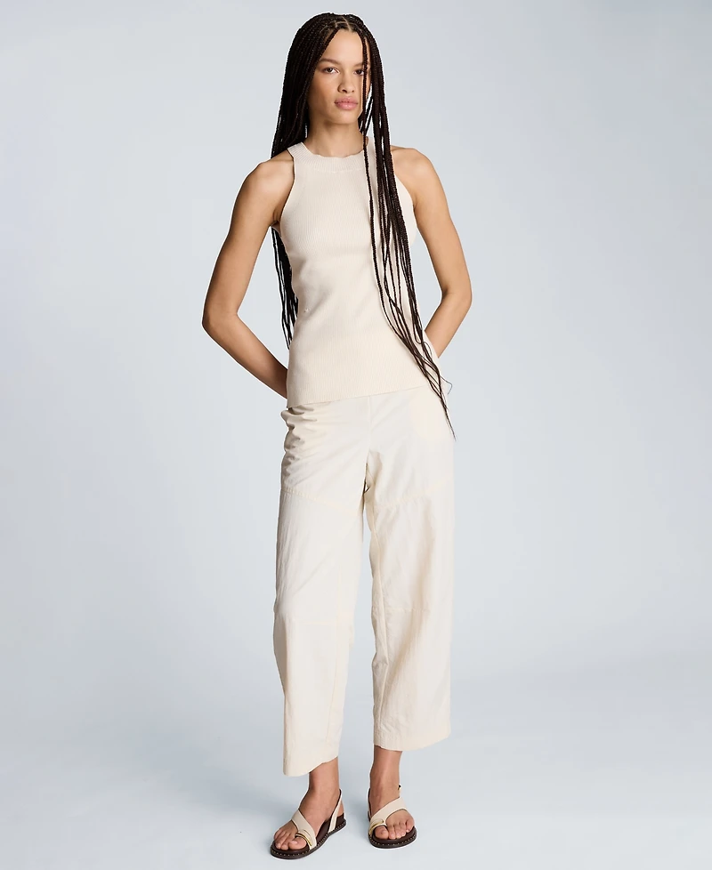 Kenneth Cole Women's Sleeveless Cotton High Crewneck Tank Top