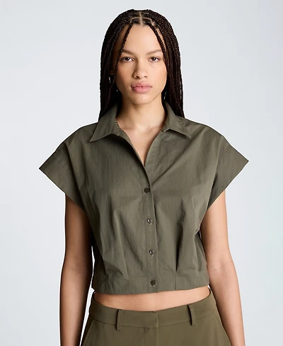 Kenneth Cole Women's Y-Neck Crop Top