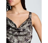 Kenneth Cole Women's Printed Cowl Neck Cropped Cami Top