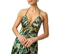 Adrianna Women's Printed Halter Neck Maxi Dress