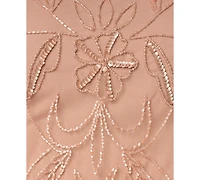 Adrianna Papell Women's Beaded Blouson Boat Neck Gown