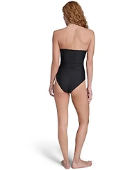 Calvin Klein Women's Shirred Bandeau Neck One-Piece Swimsuit