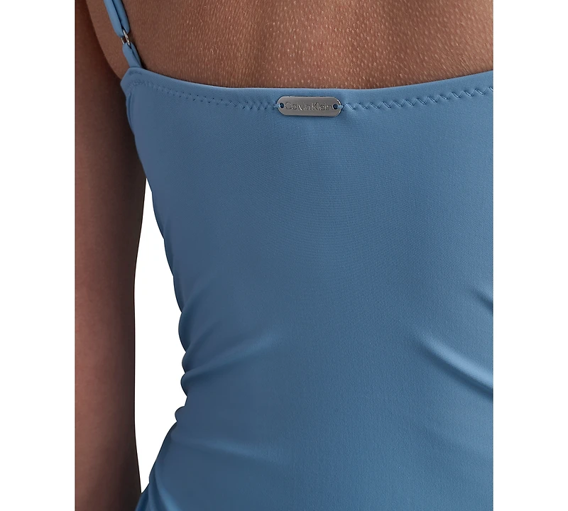 Calvin Klein Women's V-Neck One-Piece Swimsuit