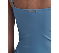 Calvin Klein Women's V-Neck One-Piece Swimsuit