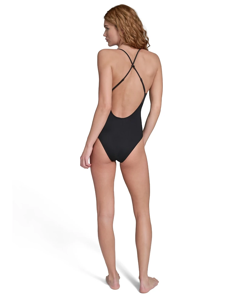 Calvin Klein Women's High Neck One-Piece Swimsuit