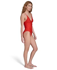 Calvin Klein Women's V-Neck One-Piece Swimsuit