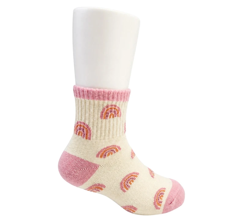 Rainbow Sugar Girls' 4-8.5 Mid Crew Socks, 8-Pack