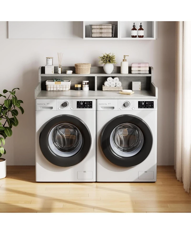 gaomon 2-Tier Washer Dryer Countertop, Shelf/Drawers Non-Slip Laundry Topper