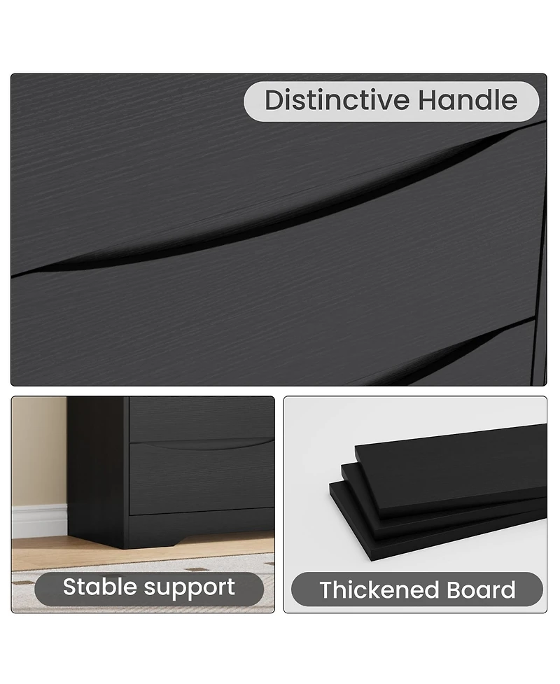 homfan Tall 8-Drawer Wooden Dresser, Modern Storage Cabinet with Deep Drawers and Wide Top for Multi-Room Use