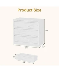 homfan Versatile Modern Dresser - 3 and 4 Drawer Tall Bedside Table Chest for Bedroom, Living Room, Entryway Large Storage, Small