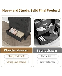 homfan 4 Dresser for Bedroom, 34.8" Tall Vertical Drawer with Large Storage, Freestanding Wooden Closet Chest Living Room