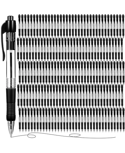 Gnuadz Retractable Ballpoint Pen Medium Point Click Grip 200 Pack