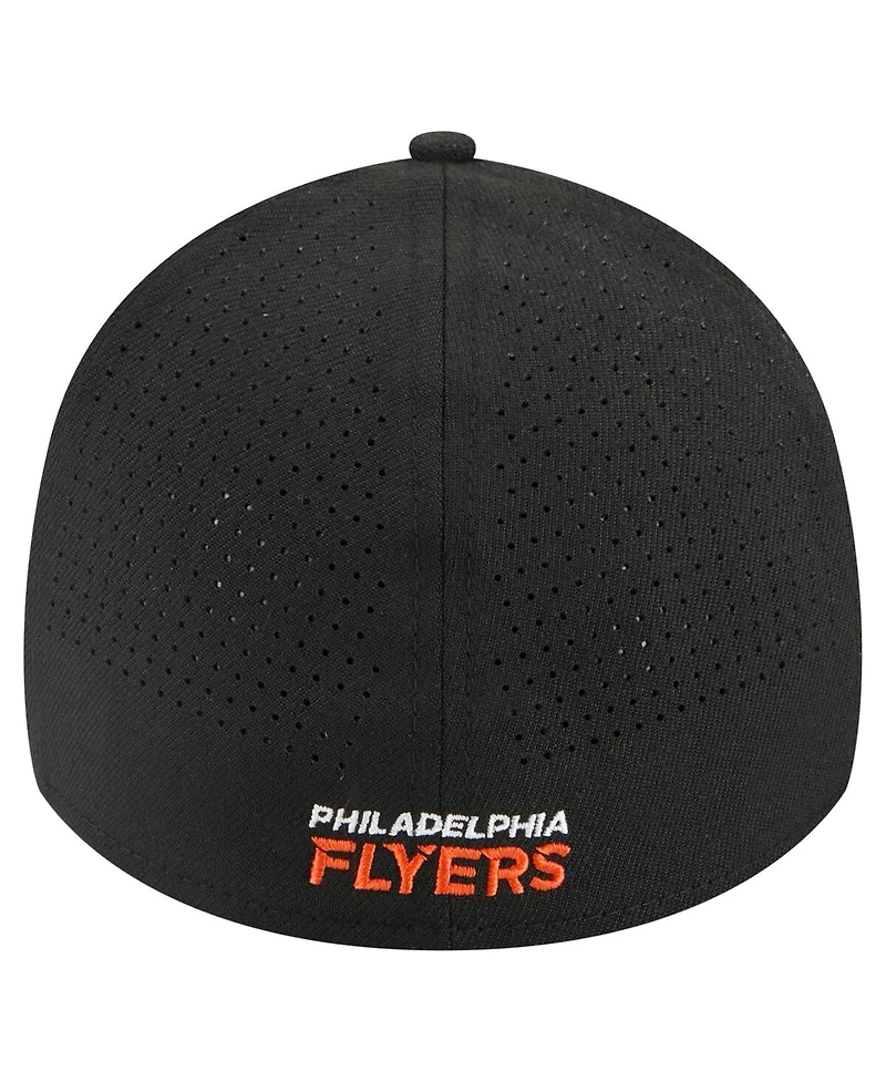 New Era Men's Black Philadelphia Flyers 39THIRTY A-Frame Perforated Flex Hat