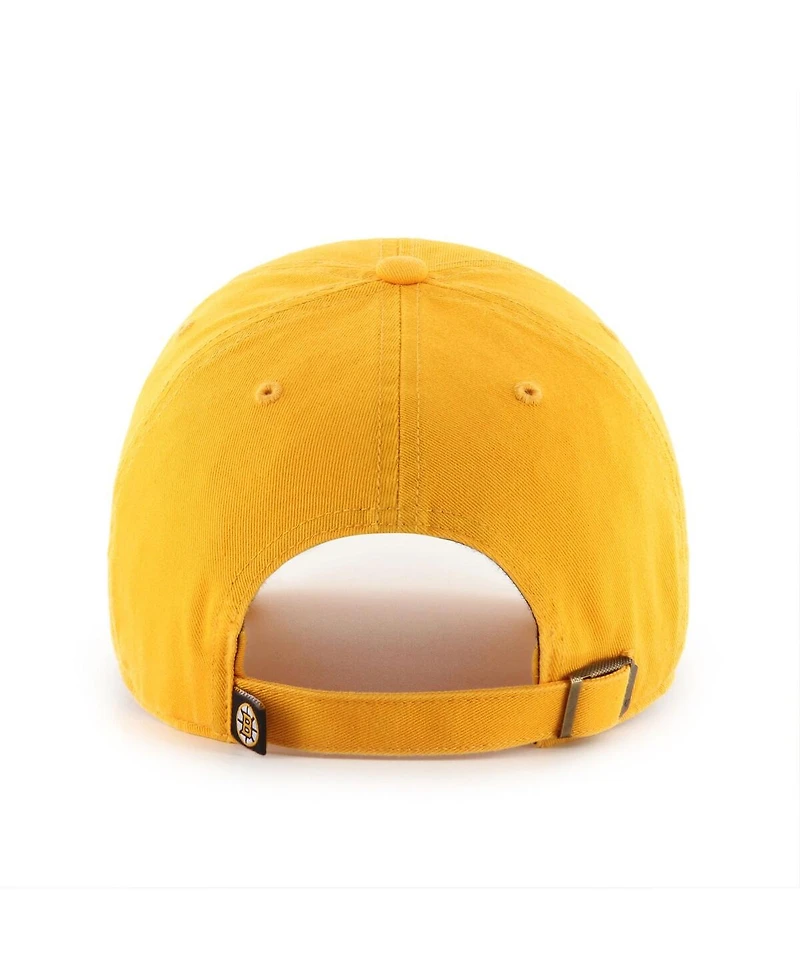 '47 Brand Men's Gold Boston Bruins Core Logo Clean Up Adjustable Hat