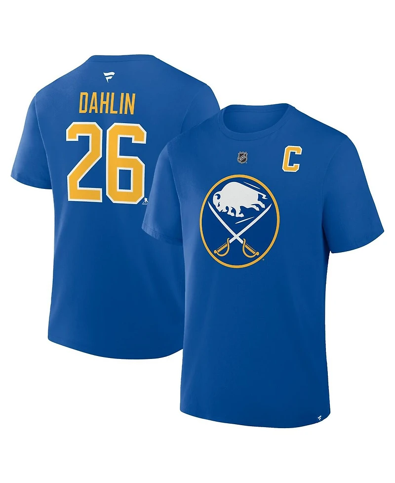 Fanatics Men's Rasmus Dahlin Royal Buffalo Sabres Authentic Stack Name & Number T-Shirt
