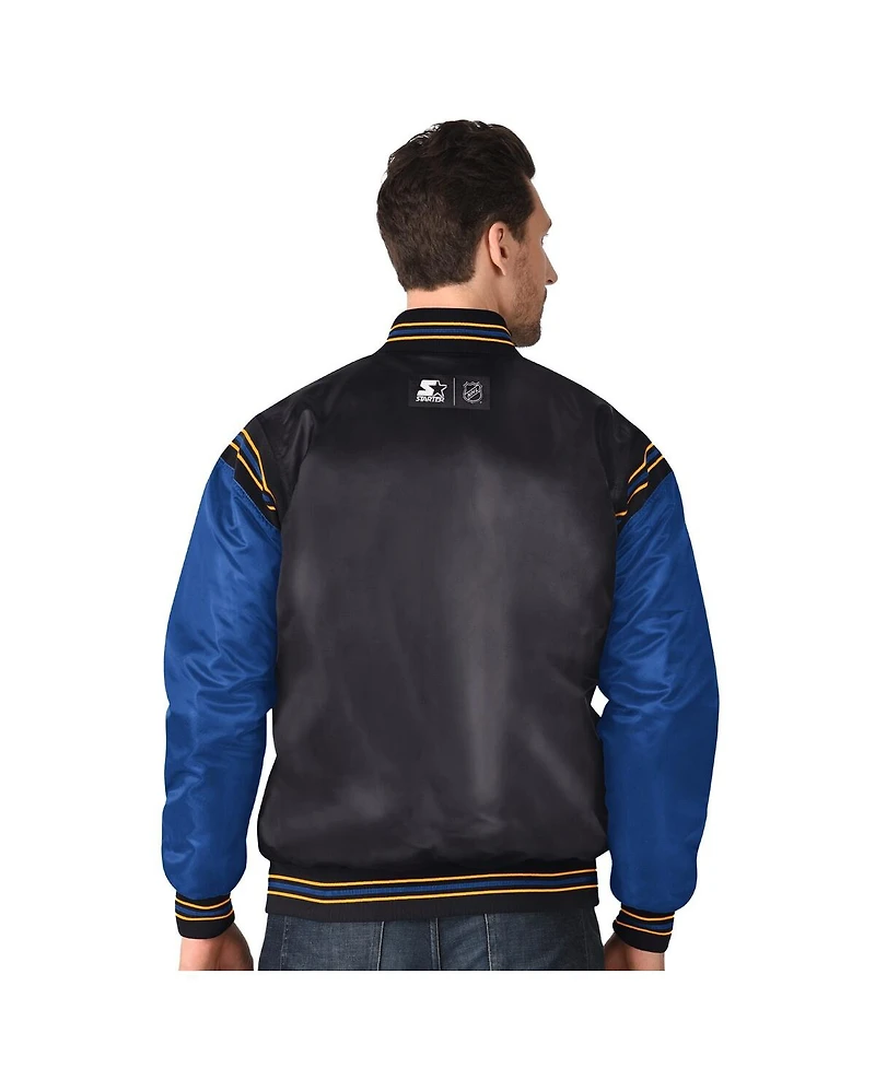 Starter Men's Black Buffalo Sabres 2024 Nhl Global Series Full-Snap Varsity Jacket