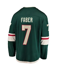 Fanatics Men's Brock Faber Green Minnesota Wild Home Breakaway Player Jersey