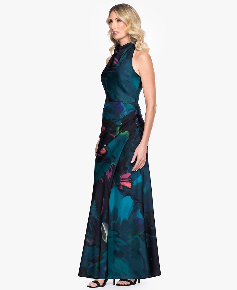 Betsy & Adam Petite Sleeveless Halter Neck Gown