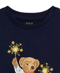 Polo Ralph Lauren Girls' 2T-6X Bear Tiered Short-Sleeve Dress