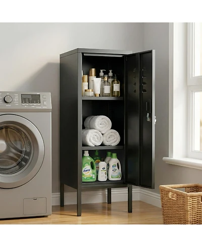 gaomon Lockable Metal Locker Cabinet, Storage Cabinet with Lock, Adjustable Shelf and Ventilation, Steel for Gym, School, Office, Home
