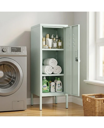 gaomon Lockable Metal Locker Cabinet, Storage Cabinet with Lock, Adjustable Shelf and Ventilation, Steel for Gym, School, Office, Home