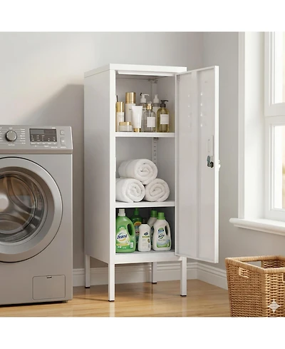 gaomon Lockable Metal Locker Cabinet, Metal Storage Cabinet with Lock, Adjustable Shelf and Ventilation, Steel Locker for Gym, School, Office, Home