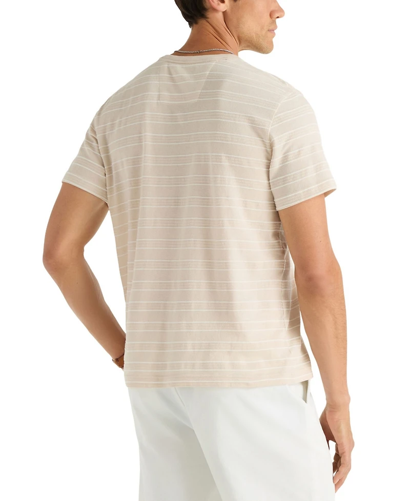 Nautica Men's Striped Jacquard Cotton Classic-Fit Crewneck T-Shirt