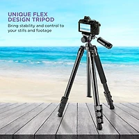 Takama Flip-Zip Tripod Monopod Kit, for Camera and Smartphone with Mount Head and Lightweight Compact Bag for Multi-Function