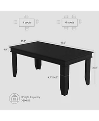gaomon 63 Farmhouse Dining Table For 4-6 People, Room, Kitchen