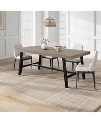 gaomon Dining Table for 6-8 People, Rectangular Wood Kitchen with Sturdy Metal Frame, Industrial Large Counter Dinner,