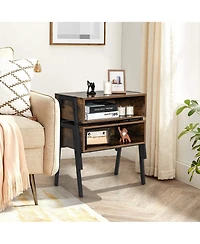 Gymax Stackable End Table Night Stand Bedside Table Shelf Accent Table