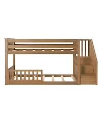 Max Lily Low Twin over Bunk with Stairs Single Guard Rail