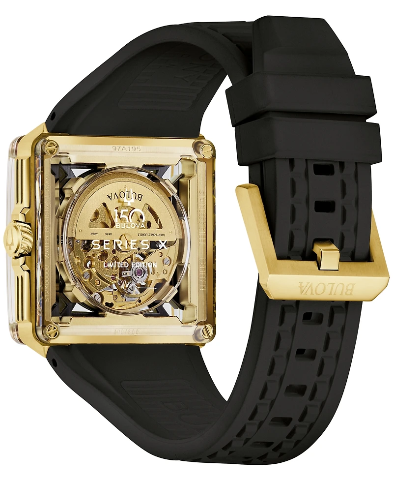 Bulova Limited Edition 150th Anniversary Marc Anthony Men's Series X Se Automatic Black Hnbr Rubber Strap Watch 39mm