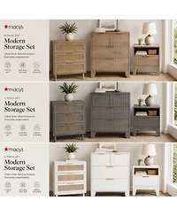 homfan 4-Drawer Wave-Textured Dresser, Tall Mdf Storage Chest with Ribbed Finish, Narrow Organizer for Bedroom, Closet and Small Spaces