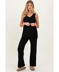Pinkblush Maternity Black Rib Knit Tank and Pant Set