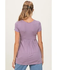 Pinkblush Maternity Dusty Plum Draped Front Nursing Top