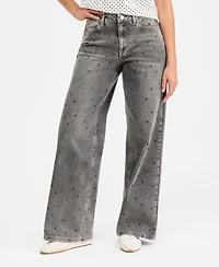 Madden Girl Juniors' Ultra '90s Polka-Dot Jeans