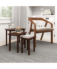 Slickblue Farmhouse Rectangle Side Table Set of 3, Rustic End Tables for Living Room