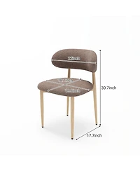 Streamdale Furniture Set of 4 Farmhouse Fabric Dining Chairs with Metal Legs