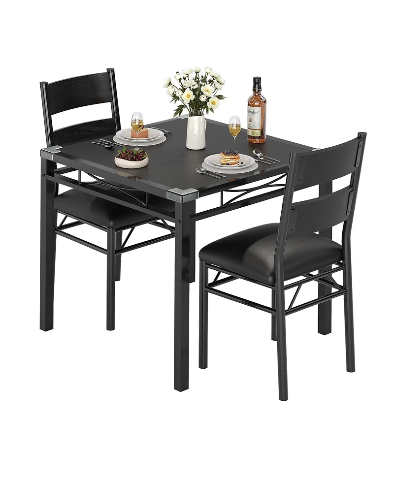 gaomon Dining Table Set for 2 with Upholstered Chairs, Dining Room Table Set for 2, for Kitchen, Apartment