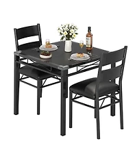 gaomon Dining Table Set for 2 with Upholstered Chairs, Dining Room Table Set for 2, for Kitchen, Apartment