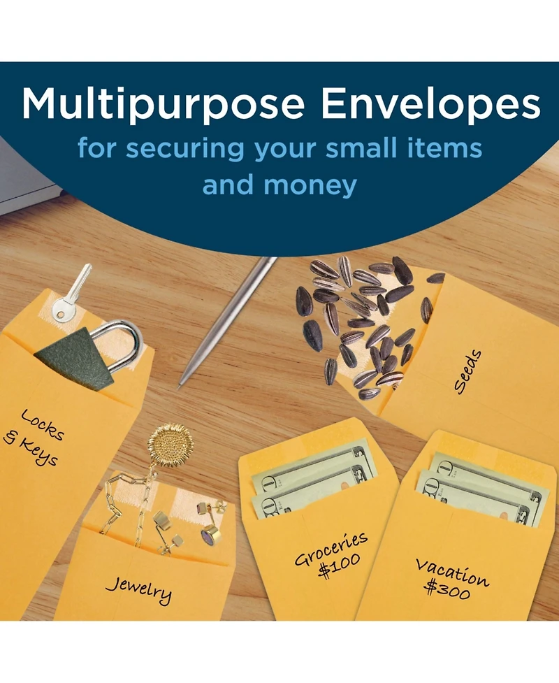 Gnuadz Paper Envelopes Gummed Flaps Blank Receipts Storage